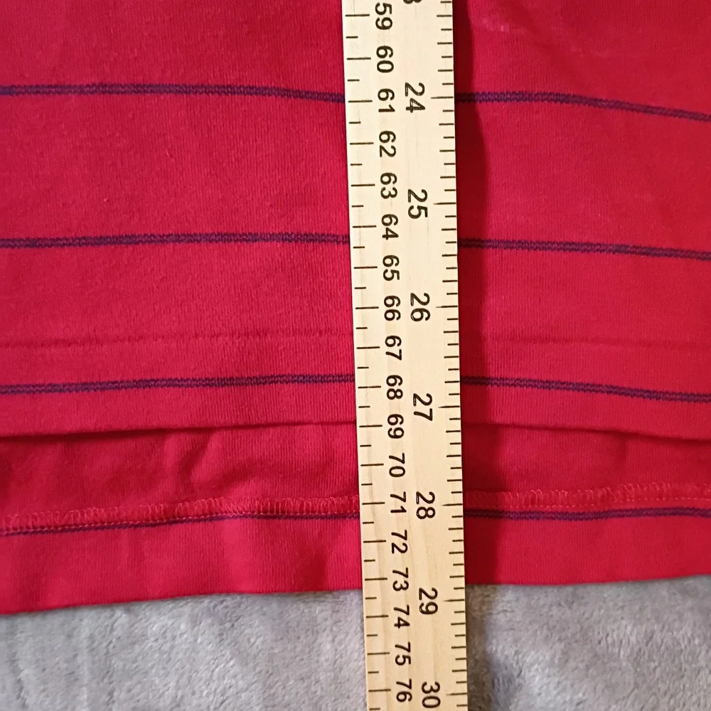 Polo Ralph Lauren Mens XL Red‎ Navy Blue Striped Short Sleeve Cotton Polo Shirt